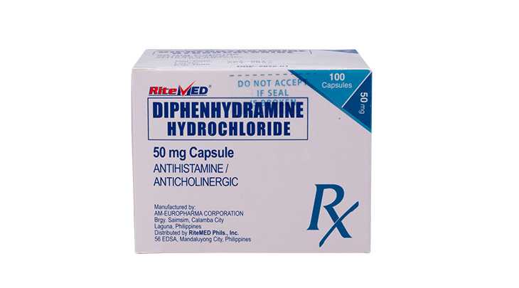 Allergy | RM DIPHENHYDRAMINE 50MG CAP 100BOX SS PH | RiteMED